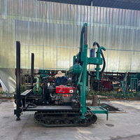 Foreuse hydraulique sur chenilles pour puits d'eau, 200 m, avec stabilisateurs hydrauliques et changeur de tiges automatique, pour l'irrigation agricole