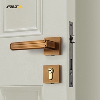 Ensemble de serrure de poignée de porte intérieure en alliage de Zinc, couleur laiton italien moderne R01020
