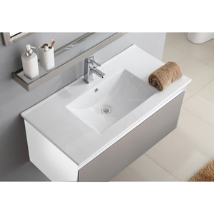 Diseño especial de lujo Un cajón 30 pulgadas <span class=keywords><strong>80</strong></span> <span class=keywords><strong>cm</strong></span> Gabinete de <span class=keywords><strong>baño</strong></span> flotante Vanidad con fregadero - Product Image 4