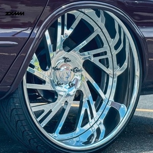 Jantes en alliage forgé ZXMM personnalisées, 1/2 pièce, maille chromée polie, pour 5x114.3 5x120 5x130 18 20 21 22 24 26 28 pouces pour Chevy Tahoe - Product Image 2