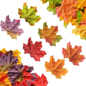 600 Hojas Artificiales de Arce en 6 Colores Mezclados, Hojas de Otoño para Decoración de Mesa en Bodas, Fiestas de Otoño, Halloween y Acción de Gracias - Product Image 1