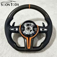 Volant de voiture en cuir et fibre de carbone sèche Orange Stitch CS Model pour BMW F30 F10 E60 E90 E46 E92 X3 X5 F20 F25 M2 F87 M3