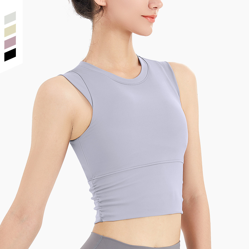 Lined Mesh Design Breathable Gym Running Fitness Sleeveless Women Yoga Top Double Layer Yoga Activewear Slim Fit tank Top