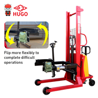 HUGO 450 kg Élévateur de fûts simple électrique pour chariot élévateur, inclinateur de fûts, hauteur de levage max. 1600 mm, angle de rotation 360°, pour fûts de 580-600 mm