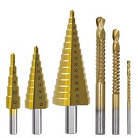 6 pièces HSS titane foret étagé haute vitesse jeu de forets étagés perceuse conique pour métal bois 4-12 4-20 4-32mm