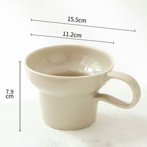 Wholesale Wide Mouth Solid <b>Coffee</b> Cup Household Ceramic <b>Coffee</b> Cup <b>Set</b> with Afternoon Tea <b>Mug</b> - Product Image 2