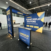 Stand d'exposition portable en aluminium LED personnalisé pour salon professionnel 10x10 avec tissu tendu
