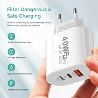 40W PD USB Type C Chargeur rapide Charge rapide EU US Plug PD USB C Type C Fast USB QC 3.0 Chargeur pour 15 14 Xiaomi Samsung