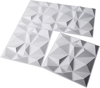 Panneau mural 3D diamant PVC fleur texturé pour salon hall chambre hôtel bureau blanc 11.8 ''x 11.8''