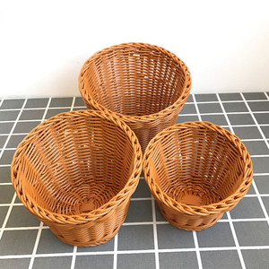 Panier tissé de style rotin Hot Pot <span class=keywords><strong>Restaurant</strong></span> Panier de laitue Popcorn Légumes Paniers en osier Collection - Product Image 6
