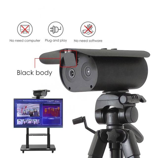 Latest Version High Accuracy AI Face Recognition 1080P IP TV Body Temp Fever Detection Infrared Thermal Camera Support 20 Face