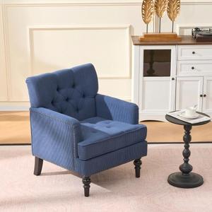 Fauteuil club moderne capitonné et rembourré avec boutons, idéal pour chambre et salon - Product Image 4