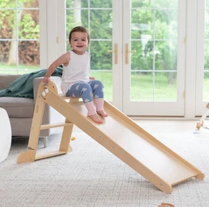 Juego de juegos de madera Montessori 2 en 1, toboganes independientes, jungla, gimnasio, escalada, cocina para niños, diseño de madera contrachapada de seguridad para el hogar - Product Image 2