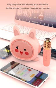 Mini machine à karaoké compatible Bluetooth avec microphone sans fil micro karaoké sans fil haut-parleur cadeaux d'anniversaire pour filles garçons - Product Image 5