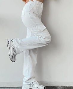 Pantalon Décontracté Taille Mi-Haute <span class=keywords><strong>Femme</strong></span> avec Poches à Rabat Stéréo, Pantalon <span class=keywords><strong>de</strong></span> Travail Longue Taille Polyvalent pour le Commerce International - Product Image 6