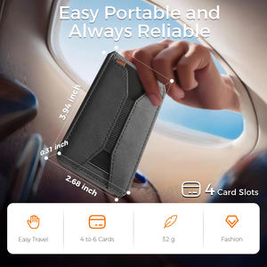 Горячая распродажа: минималистичный чехол-кошелек MagSafe для телефона с RFID-защитой, тонкий, из искусственной кожи, на магните, вмещает 5-6 карт - Product Image 3