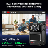 Caméra corporelle CAMMHD H8 4K, double batterie 2550mAh, caméra corporelle à vision nocturne pour l'industrie pétrochimique, les mines de charbon, le gaz