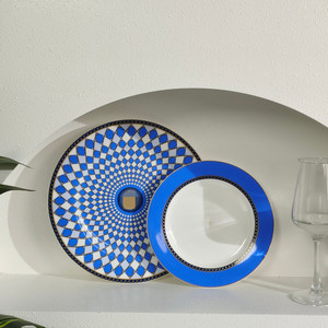 Services de table en céramique bleu ciel de luxe pour hôtels, restaurants, maisons, mariages et cafés – Assiettes en porcelaine haute dureté - Product Image 4