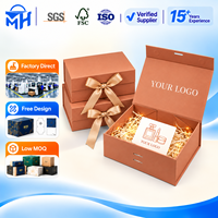 Emballage cadeau cosmétique personnalisé pour parfum, rouge à lèvres, soins de la peau, boîtes pliantes orange avec ruban et nœud, fournisseur d'usine OEM ODM
