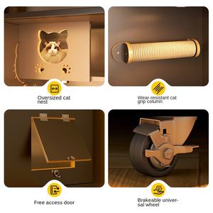 Электрический роскошный лоток для кошек и домик-замок для кошек из массива дерева, многофункциональный, без клетки, для использования в помещении, на все сезоны - Product Image 2