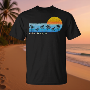 Camiseta Hobie Beach ZA Palm Trees Sunset, color negro, unisex, talla para adultos - Product Image 3