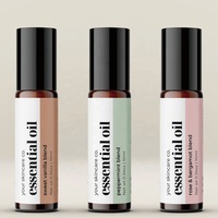 Rouleau d'autocollants personnalisés pour parfum, étiquettes de marque privée pour huiles parfumées roll-on, étiquettes logo en vinyle imperméable de haute qualité, vente en gros