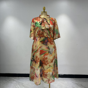 Robe élégante et décontractée pour femme, nouvelle collection 2026, coupe ajustée, dentelle à motifs géométriques, respirante pour l'été et le printemps, vente <span class=keywords><strong>en</strong></span> gros à bas prix - Product Image 1