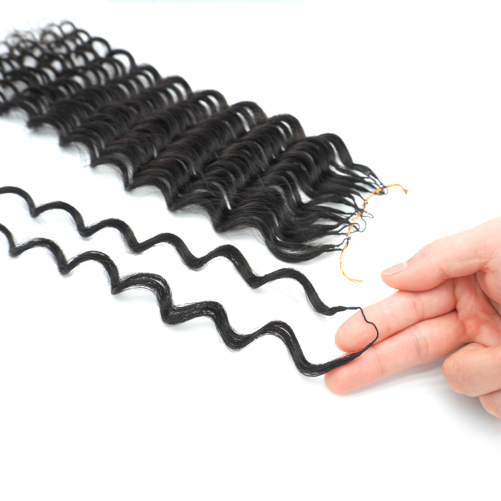 Vast Hair Workshop Craft Detail 8 for KAMA Feathered Crochet Hair 27 Honey Blonde Deep Wave Raw Braiding Human Hair Bundles No Weft Pre-Looped Crochet Hair Extensions