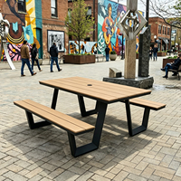Ensembles de tables de repas d'extérieur pour 4 à 6 personnes, table de pique-nique et banc pour restaurant, cantine et aires de restauration