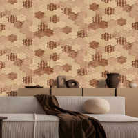 Papier peint vinyle PVC imperméable Kingmiar – Motif floral abstrait moderne, marbre géométrique pour la maison et l'hôtel