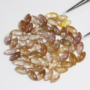 Vente chaude Naturel Orange Rutilé Quartz Lâche Pierre Marquise Cabochon 2X4 pour DIY Bijoux Accessoires - Product Image 2