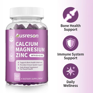 Gomitas Halal OEM de Calcio, Magnesio y Zinc con Omega 3, Suplementos para la Salud Inmunológica y Ósea, Vitaminas <span class=keywords><strong>D3</strong></span> y <span class=keywords><strong>K2</strong></span>, B6, <span class=keywords><strong>Ca</strong></span>, Mg, Zn - Product Image 1