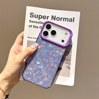 Funda para Teléfono Móvil con Diseño de Concha Marina Degradado Brillante para iPhone 17 16 15 14 Pro Max, Carcasa Iridiscente con Efecto Arcoíris Ombre IMD, Cubierta Trasera Colorida
