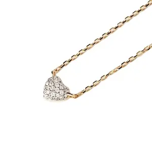다이아몬드 X 공장 맞춤 수제 컬렉션 100% 정품 다이아몬드 하트 모양의 목걸이 18k 솔리드 옐로우 골드 보석