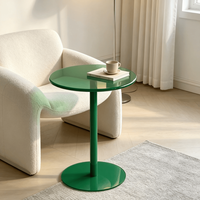 Table basse design en fer, table d'appoint de salon, mobilier de maison vert minimaliste de luxe léger de style mi-siècle pour balcon et chambre