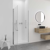 Paroi de douche moderne sans cadre en verre trempé noir pour salle de bain, cabine de douche ou salle humide