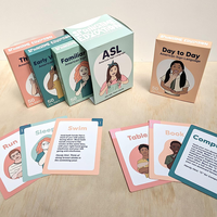 Cartes flash de langage des signes sur mesure, langage des signes américain ASL, cartes flash éducatives en papier pour l'enseignement