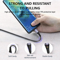 Cable de Carga Rápida USB-C a Tipo-C de 100W con Luz LED para Computadora IOS, Impresora, Teléfono Móvil y Banco de Energía