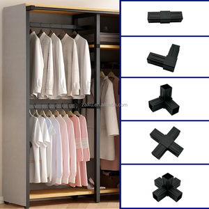 Connecteur de Tuyau Carré en Plastique 20x20mm 25x25mm, Raccord Multi-voies pour Tuyau Carré, Connecteur d'Angle pour <span class=keywords><strong>Tube</strong></span> Carré Blanc Noir - Product Image 4