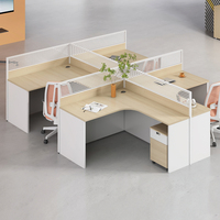 Bureau de travail modulaire moderne haut de gamme personnalisé pour 4/6/8/10 personnes, table d'ordinateur contemporaine avec armoire en bois