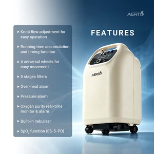 Sistema de Terapia de Oxígeno Doméstico AERTI, Concentrador de Oxígeno de 5L con Tecnología VPSA y Nebulizador - Product Image 5