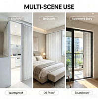 Porte coulissante pliante en PVC décorative moderne sur mesure pour l'intérieur, avec revêtement imperméable, pour la séparation des espaces du salon