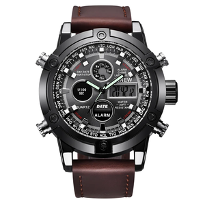 Reloj Deportivo de Moda para Hombre, Correa de Cuero y Aleación, Pantalla Dual, Resistente al Agua, Multifuncional, Diámetro de Esfera de 50 mm, Cuarzo - Product Image 1