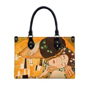 Sac à main décontracté pour femme, imprimé <span class=keywords><strong>Le</strong></span> <span class=keywords><strong>baiser</strong></span> <span class=keywords><strong>de</strong></span> <span class=keywords><strong>Gustav</strong></span> <span class=keywords><strong>Klimt</strong></span>, peinture à l'huile, fermeture éclair, sac en cuir, motif personnalisé, tendance - Product Image 4