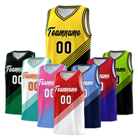 Maillot de basket-ball personnalisé grande taille adulte jeunesse ensemble de shorts couleur bloc conception panneau diagonal été imprimé personnalisé