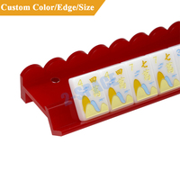 Ensemble de 4 supports de mahjong en acrylique festonné de 20 pouces et 21 pouces, portables, bords ondulés, jeu de mahjong rouge, support d'affichage