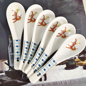 Loving Home Bone China Cute Bowl Set unicorn Pattern Six Bowls With Spoons Household Rice Bowl - Product Image 4
