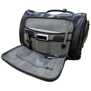 Vêtement de grande capacité Sac polochon <span class=keywords><strong>Vintage</strong></span> en cuir de vachette véritable <span class=keywords><strong>Trolley</strong></span> Suit Weekender Voyage Sac pliable pour hommes - Product Image 4