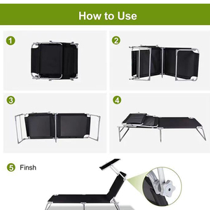 Y463 Portable Comfort sunbed with canopy noon break office Side <b>chair</b> sofa Garden todable <b>recliner</b> outdoor Furniture Lounge - Product Image 6