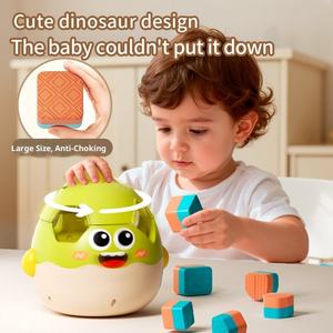 Montessori Sorting Geometric Block Pairing Multifunction Cartoon <b>Egg</b> Rotation Change Shape Block Matching Game Educational Toys - Product Image 4